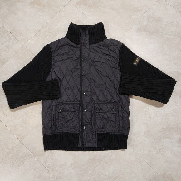 Scotch & Soda Womens M Medium Quilted Snap Knitted Sleeves Jacket Sweater Hybrid - Picture 3 of 14